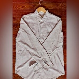 J Crew Black & Red Pin Check 2ply Long Sleeve Classic Fit Button Down Shirt Sz L